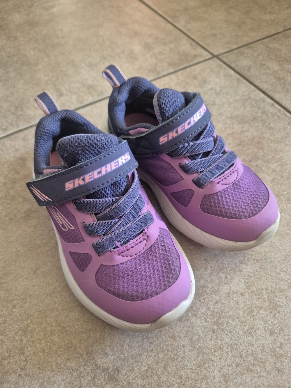 Skechers Kids Purple and Pink Athletic Slip-On Sneakers